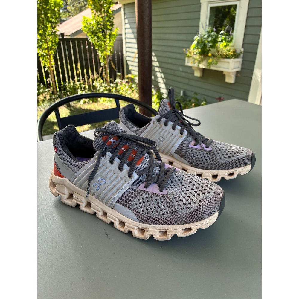 On Cloudswift Running Shoes Grey White Orange Womens 8